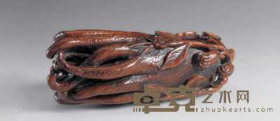 民国 黄阳木雕佛手 直径16cm；高6cm